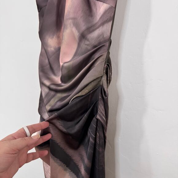 NWT Jonathan Simkhai Hansel Gown Pink Satin Marble Wedding Guest Cocktail Size 0 - Picture 5 of 14